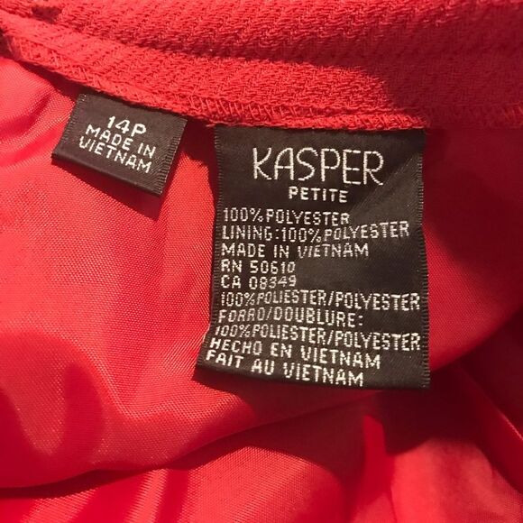 Kasper Skirt Suit Women's Size 14P Red 2-Piece Set Blazer & Skirt Set NWT - Picture 7 of 14
